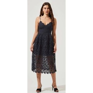 ASTR The Label Lace A Line Midi Dress